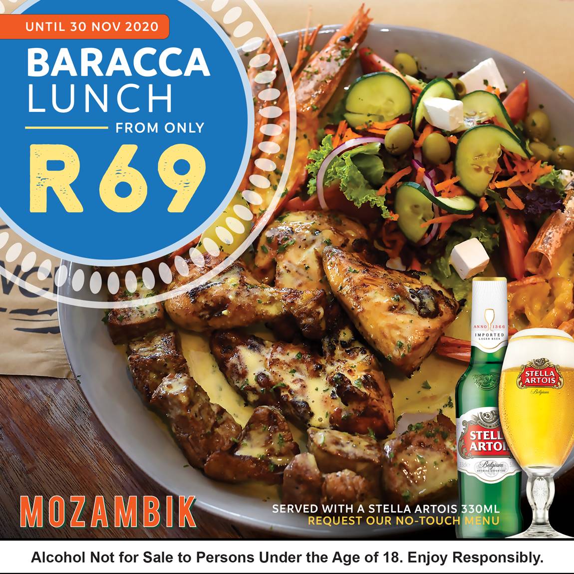 Baracca Lunch & Beer Special at Mozambik - Johannesburg Restaurants